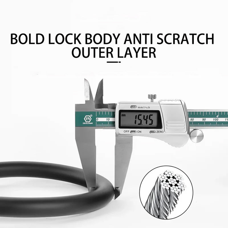 Lisslune | BikeSecure Cable Lock – Compact Portable Combination Lock for Reliable Protection