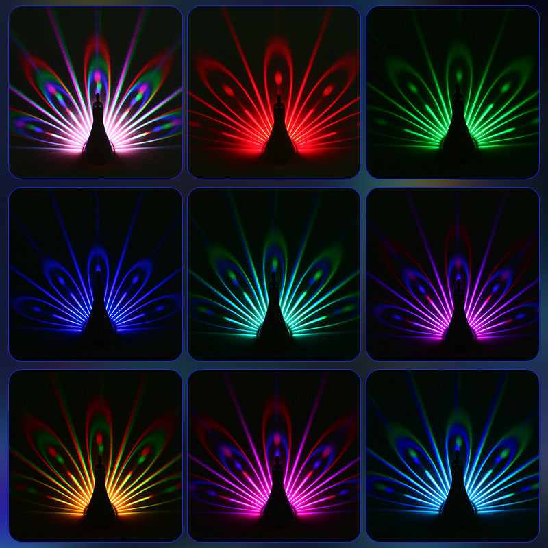 Lisslune | Peacock Projection Wall Lamp with Remote Control
