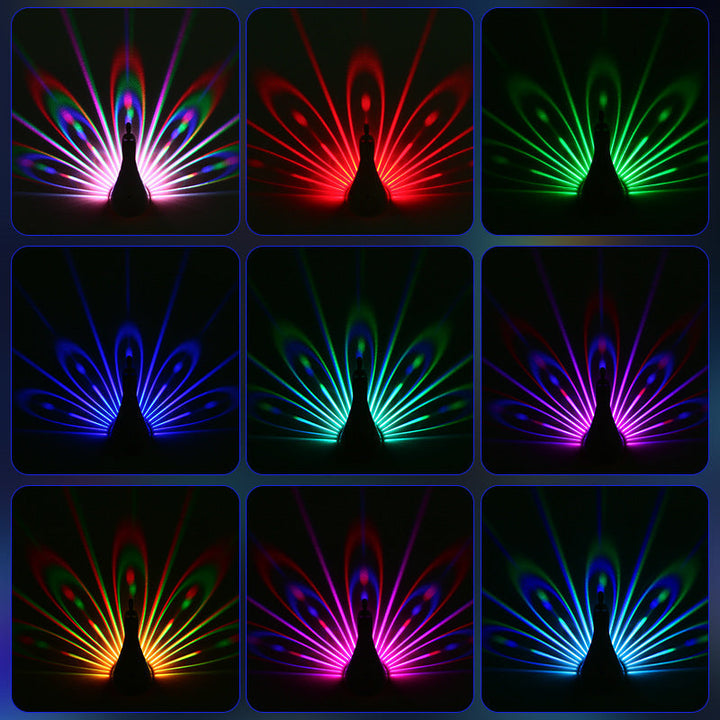 Lisslune | Peacock Projection Wall Lamp with Remote Control