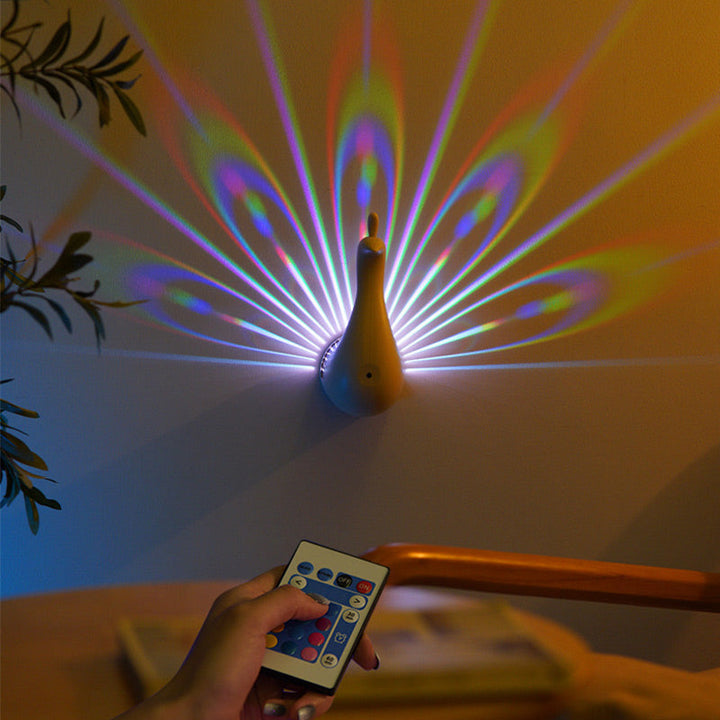 Lisslune | Peacock Projection Wall Lamp with Remote Control