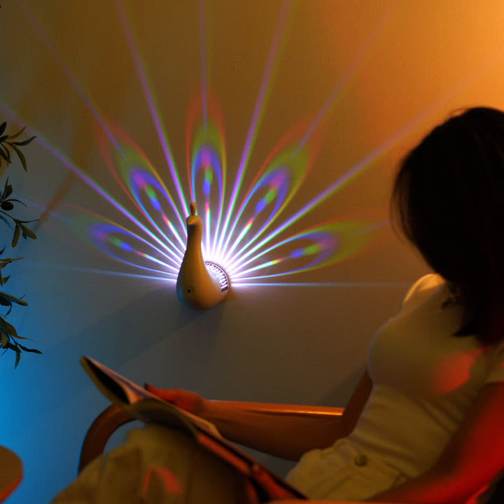 Lisslune | Peacock Projection Wall Lamp with Remote Control