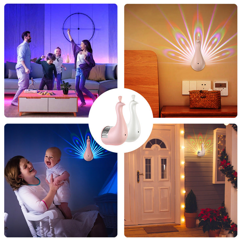 Lisslune | Peacock Projection Wall Lamp with Remote Control