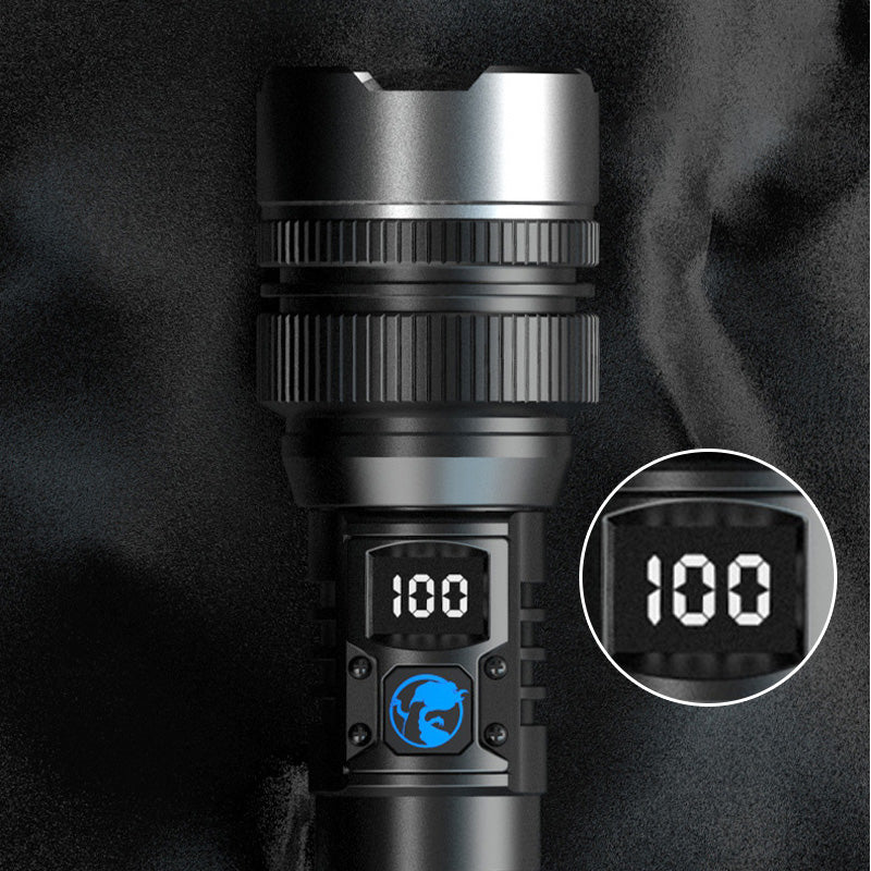 Lisslune | Flashlight Laser White With Zoom, External Battery And Digital Display
