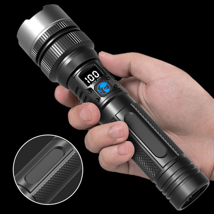 Lisslune | Flashlight Laser White With Zoom, External Battery And Digital Display