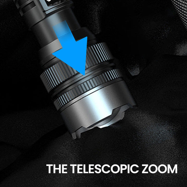 Lisslune | Flashlight Laser White With Zoom, External Battery And Digital Display