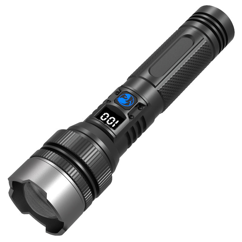 Lisslune | Flashlight Laser White With Zoom, External Battery And Digital Display