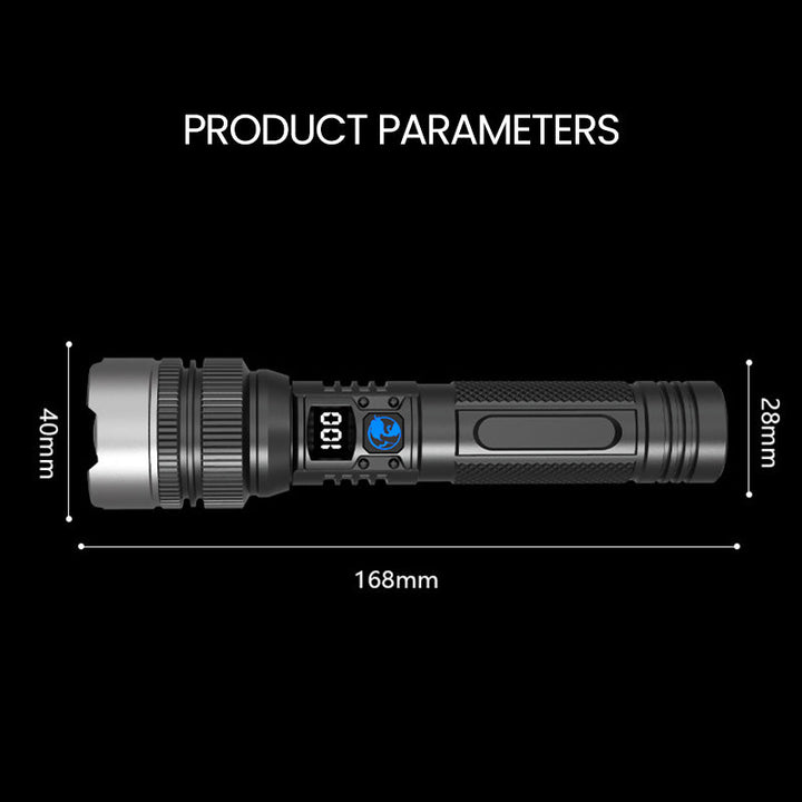 Lisslune | Flashlight Laser White With Zoom, External Battery And Digital Display