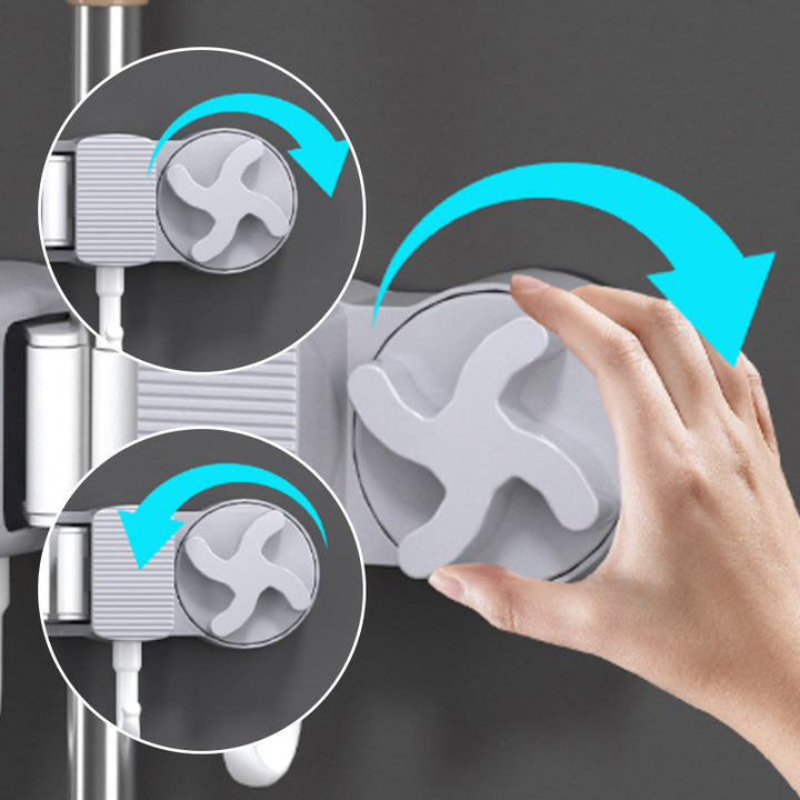Lisslune | Bore-free suction cup mop holder for the bathroom