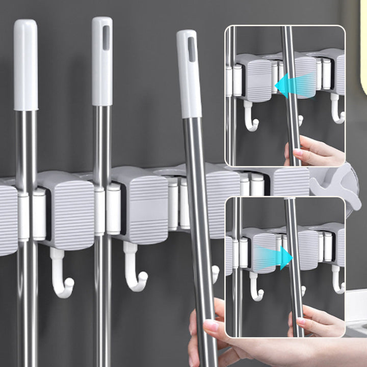 Lisslune | Bore-free suction cup mop holder for the bathroom
