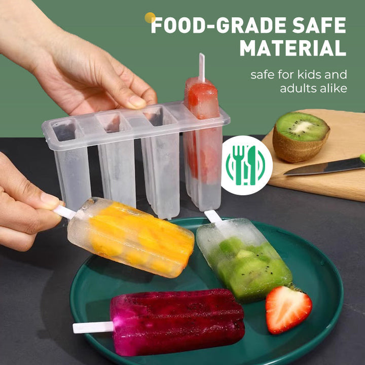 Lisslune | Ice pop mold with 4 cavities, lid and sticks