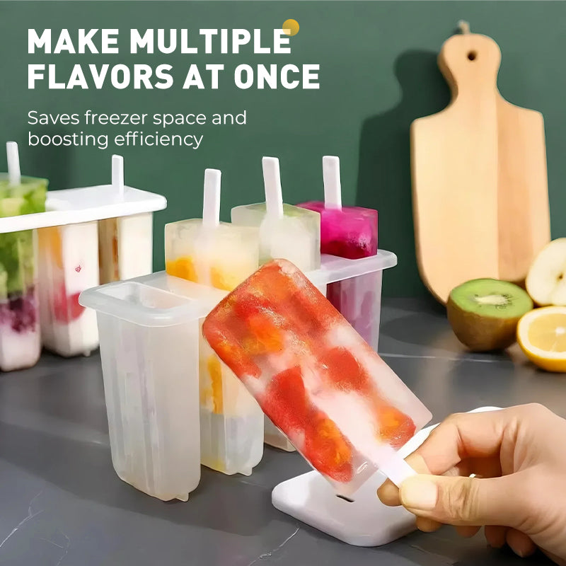 Lisslune | Ice pop mold with 4 cavities, lid and sticks