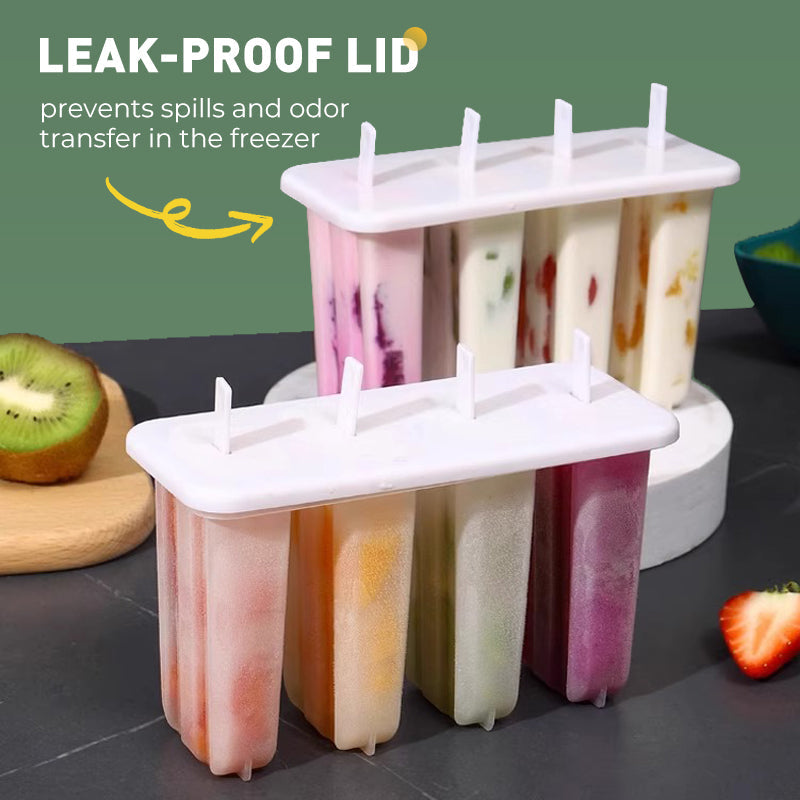 Lisslune | Ice pop mold with 4 cavities, lid and sticks