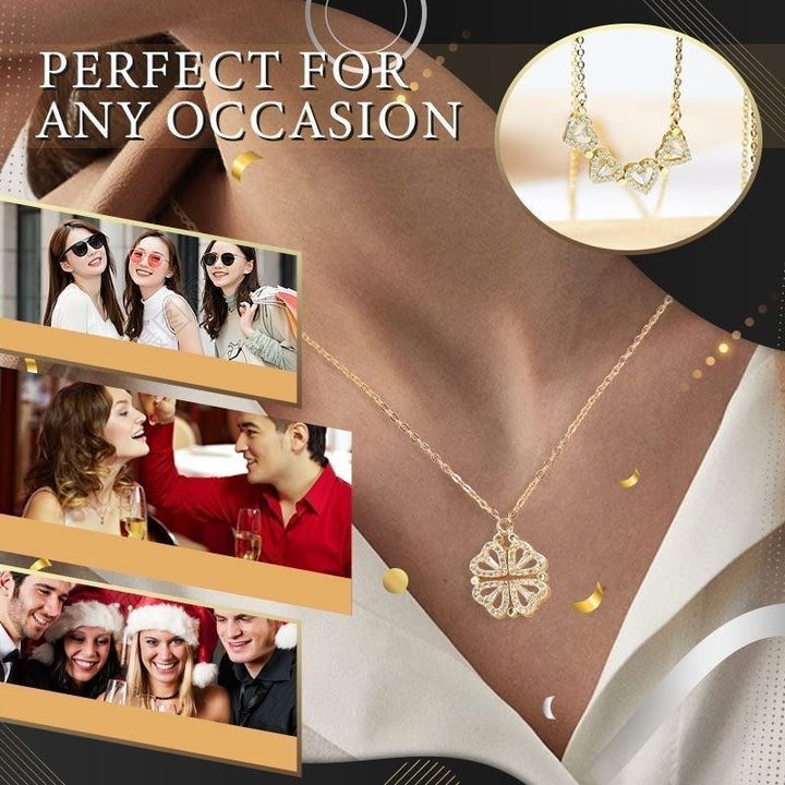 Lisslune | Heart-shaped necklace with four leaves
