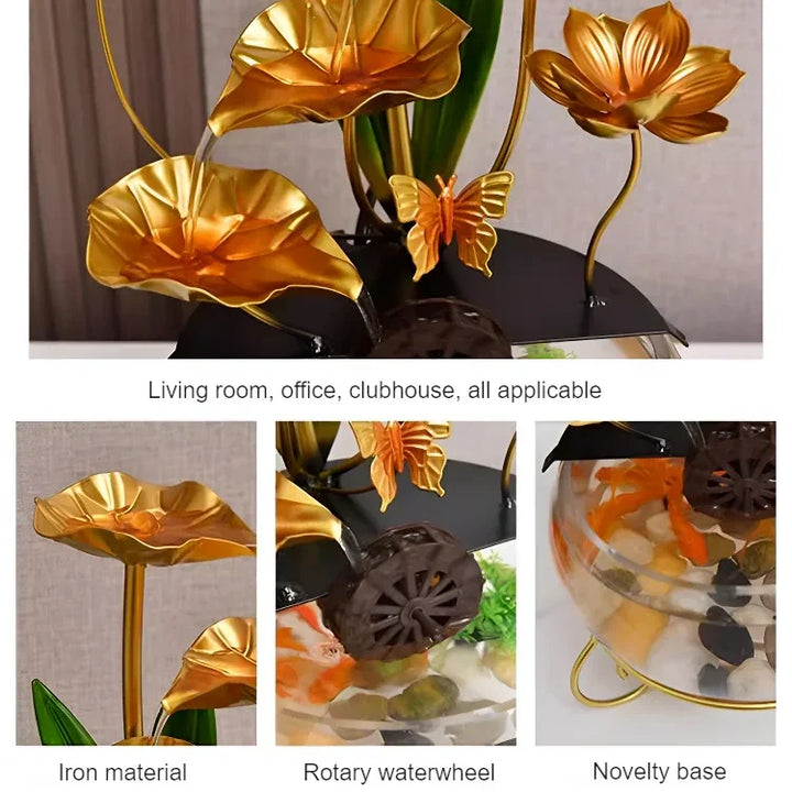 Lisslune | Luxurious creative lotus fish bowl decoration