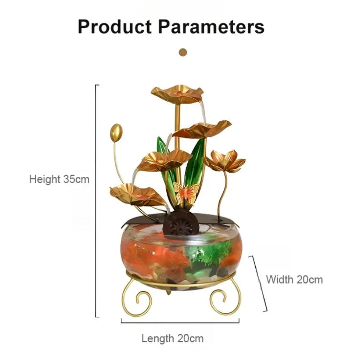 Lisslune | Luxurious creative lotus fish bowl decoration