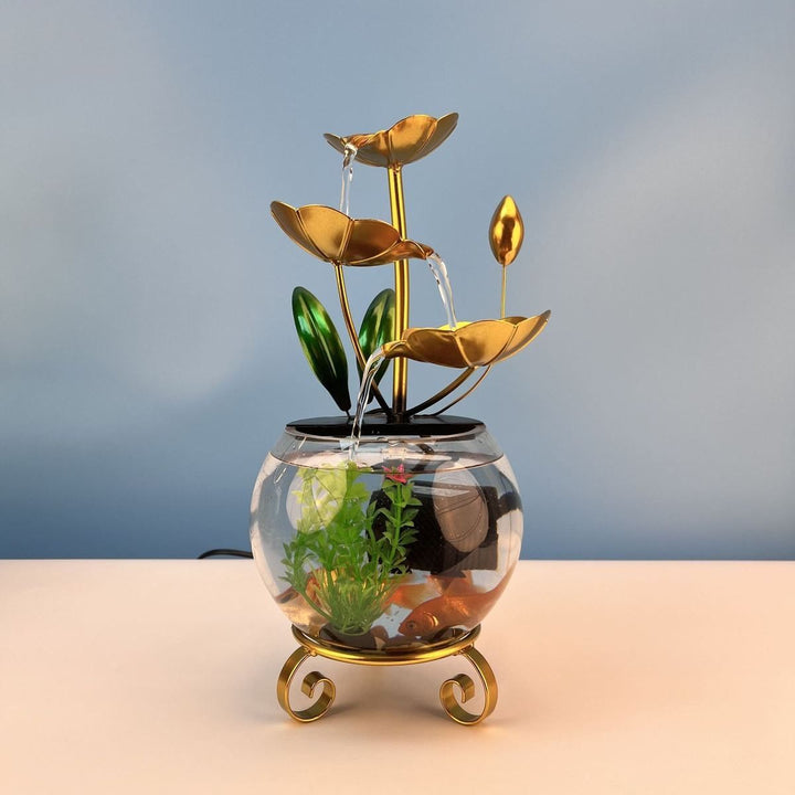 Lisslune | Luxurious creative lotus fish bowl decoration