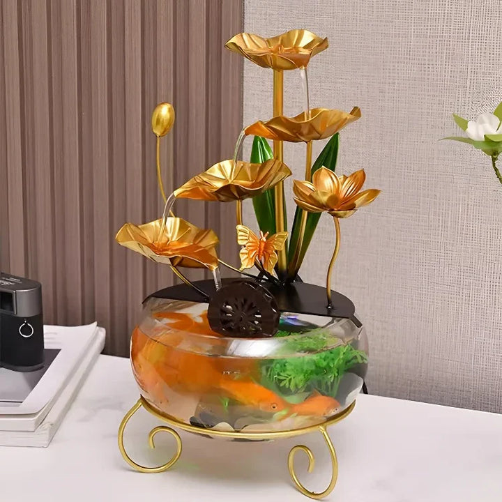 Lisslune | Luxurious creative lotus fish bowl decoration