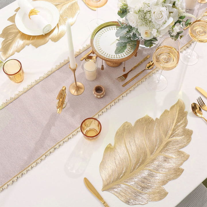 Lisslune | Gold Leaf Luxury Placemat – 3D Elegant Table Mat made of PVC