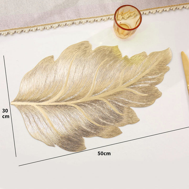 Lisslune | Gold Leaf Luxury Placemat – 3D Elegant Table Mat made of PVC