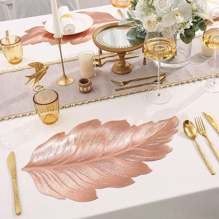 Lisslune | Gold Leaf Luxury Placemat – 3D Elegant Table Mat made of PVC