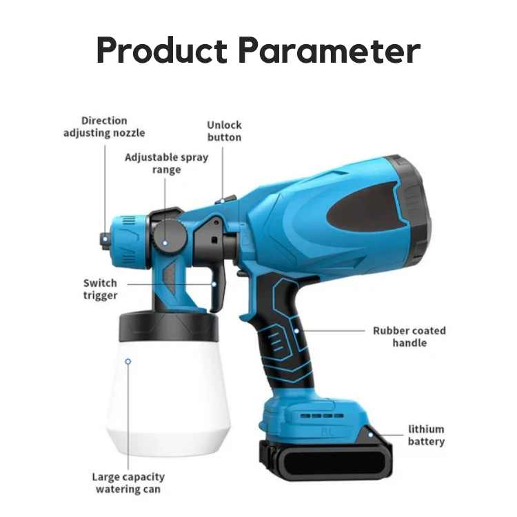 Lisslune | Cordless Paint Sprayer | PrecisionFlow Atomization, 3 Spray Patterns & Ideal for Home Improvement Projects
