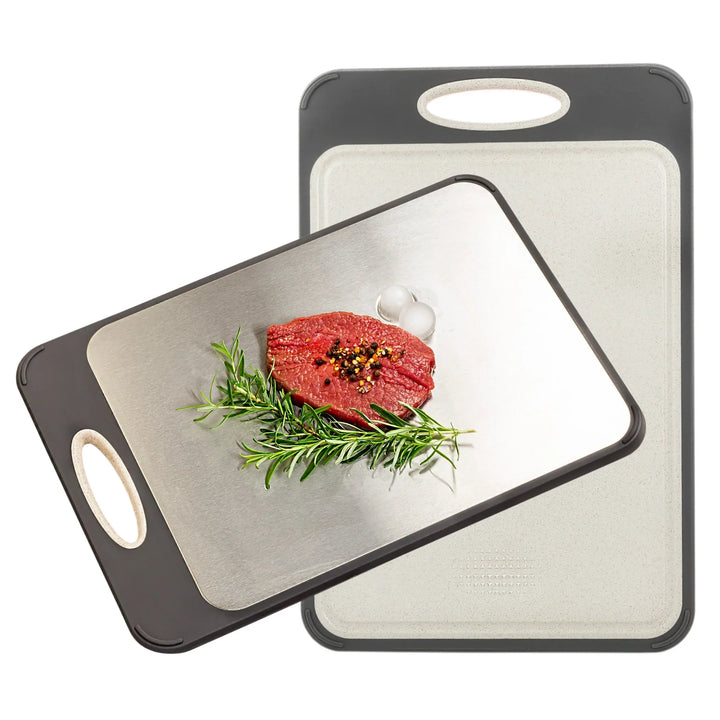 Lisslune | Hygienic stainless steel cutting board with non-slip handle for precise cutting