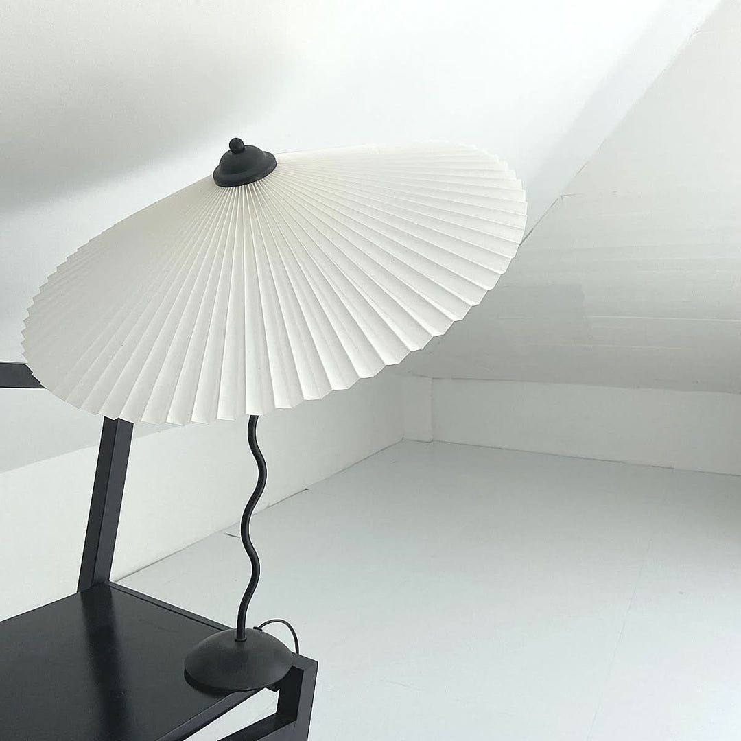 Lisslune | Squiggle Umbrella Table Lamp – Modern Twirl Design with Chrome Finish