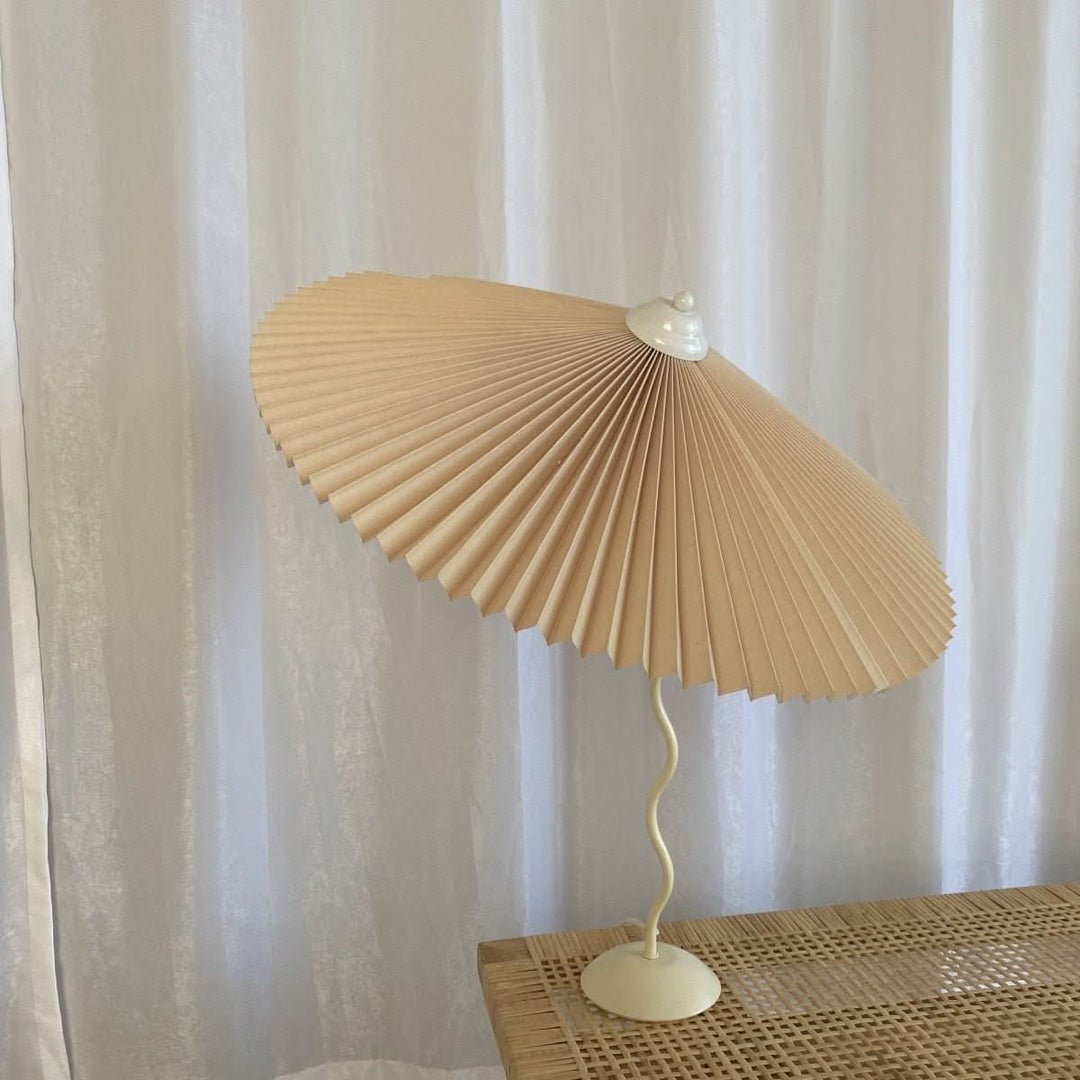 Lisslune | Squiggle Umbrella Table Lamp – Modern Twirl Design with Chrome Finish