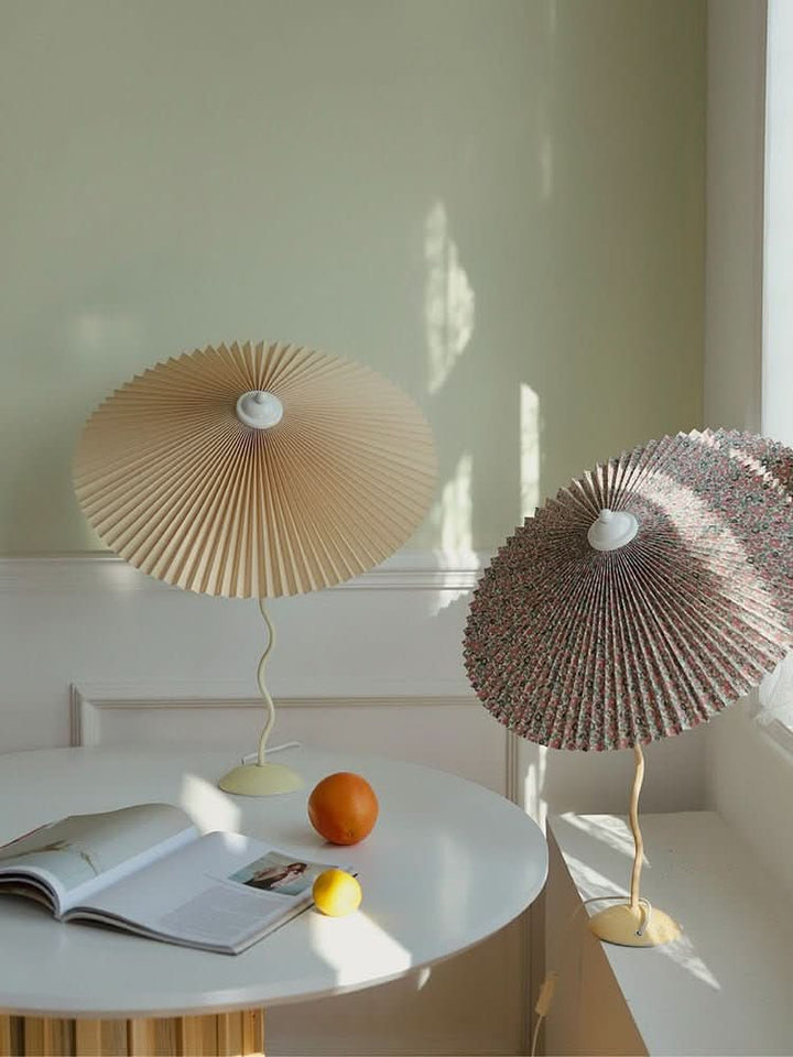 Lisslune | Squiggle Umbrella Table Lamp – Modern Twirl Design with Chrome Finish