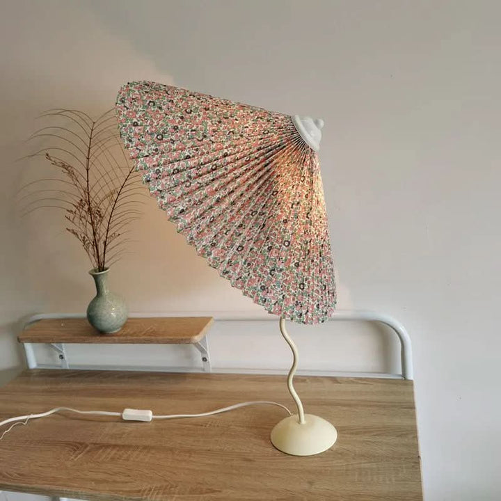 Lisslune | Squiggle Umbrella Table Lamp – Modern Twirl Design with Chrome Finish