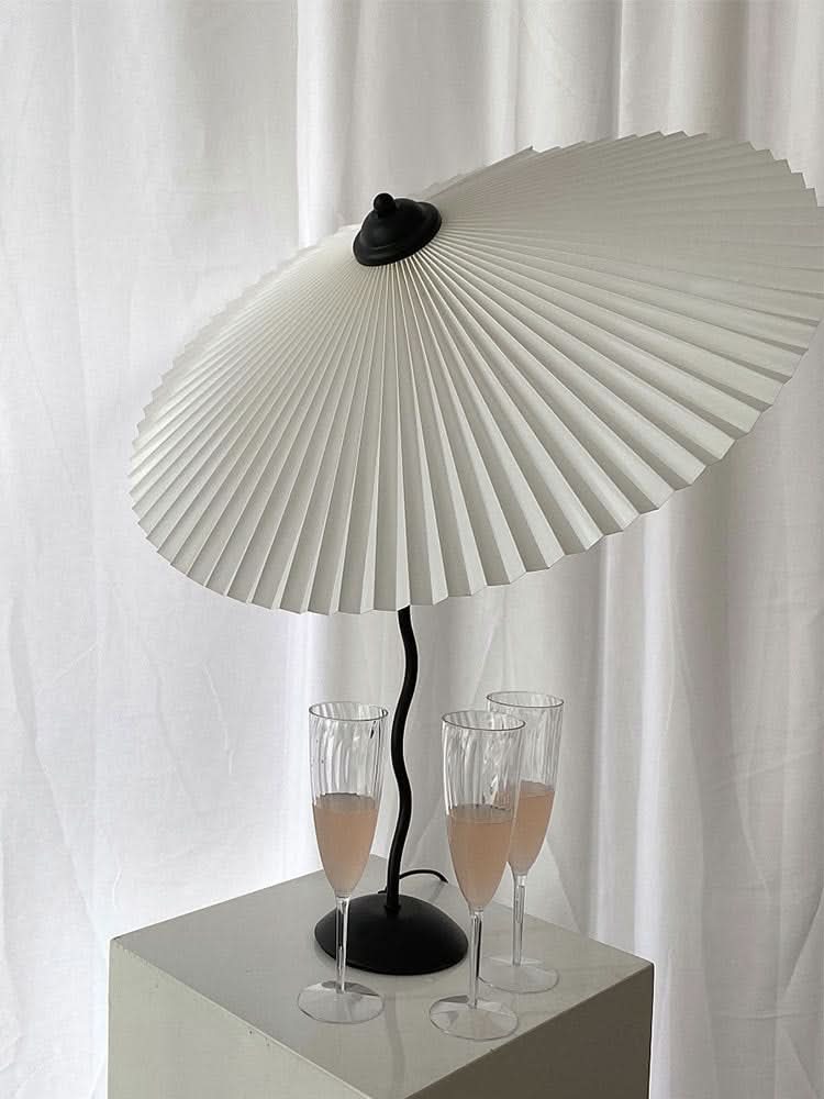 Lisslune | Squiggle Umbrella Table Lamp – Modern Twirl Design with Chrome Finish