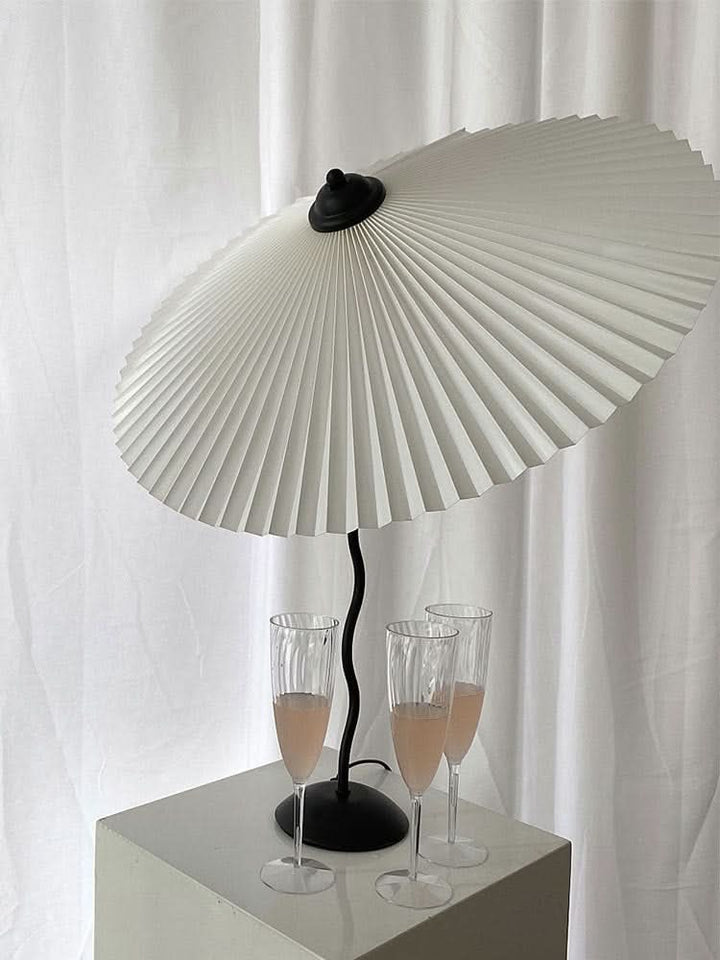 Lisslune | Squiggle Umbrella Table Lamp – Modern Twirl Design with Chrome Finish