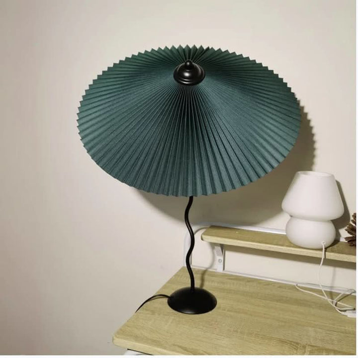 Lisslune | Squiggle Umbrella Table Lamp – Modern Twirl Design with Chrome Finish
