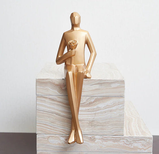 Lisslune | Gold Geometric Portrait Statue