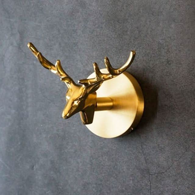 Lisslune | Brass Animal Wall Hook Rack Gold Accents