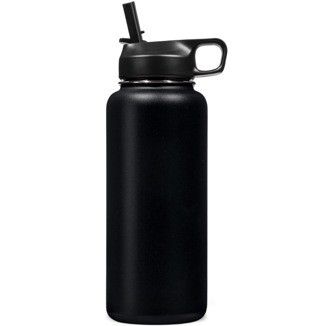 Lisslune | Stainless Steel Insulated Water Bottle with Straw - For Cold & Hot Drinks