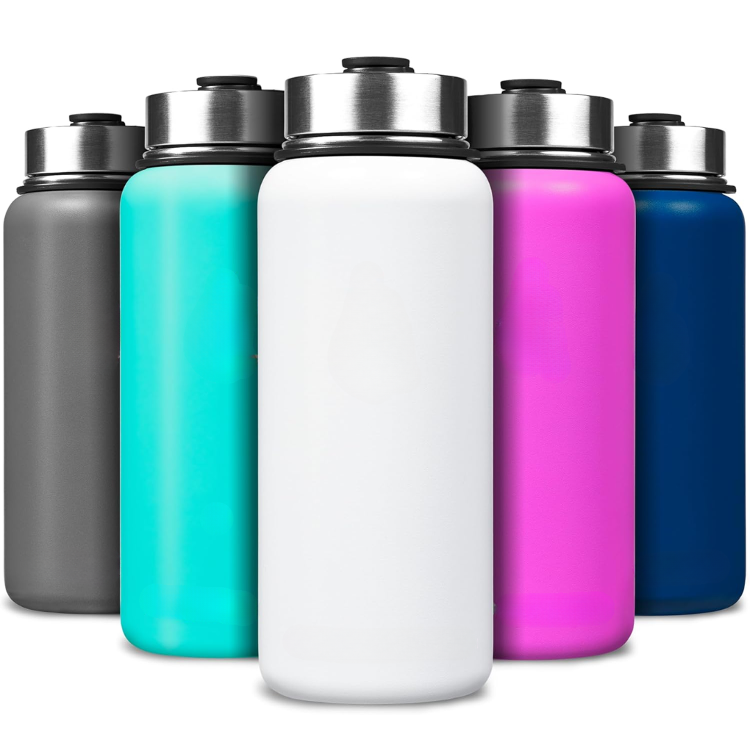 Lisslune | Stainless Steel Insulated Water Bottle with Straw - For Cold & Hot Drinks