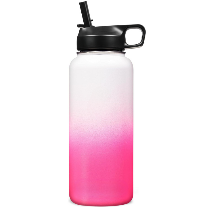 Lisslune | Stainless Steel Insulated Water Bottle with Straw - For Cold & Hot Drinks
