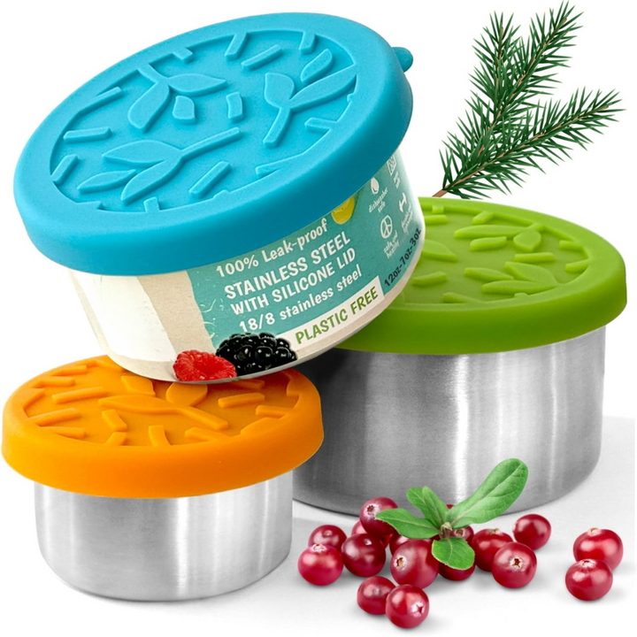 Lisslune | Stainless Steel Lunch Box Set with Lids – 100ml, 200ml, 400ml