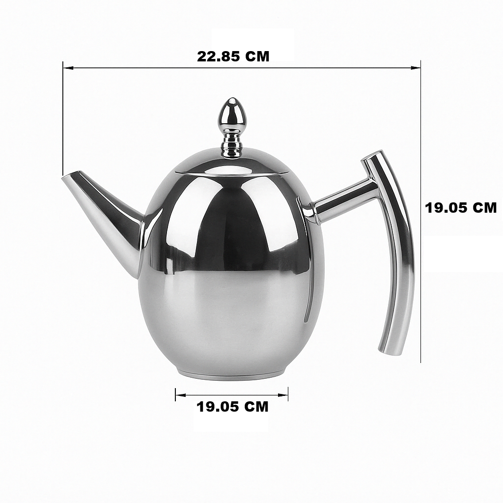 Lisslune | Stainless Steel Teapot with Strainer - TeaElegance