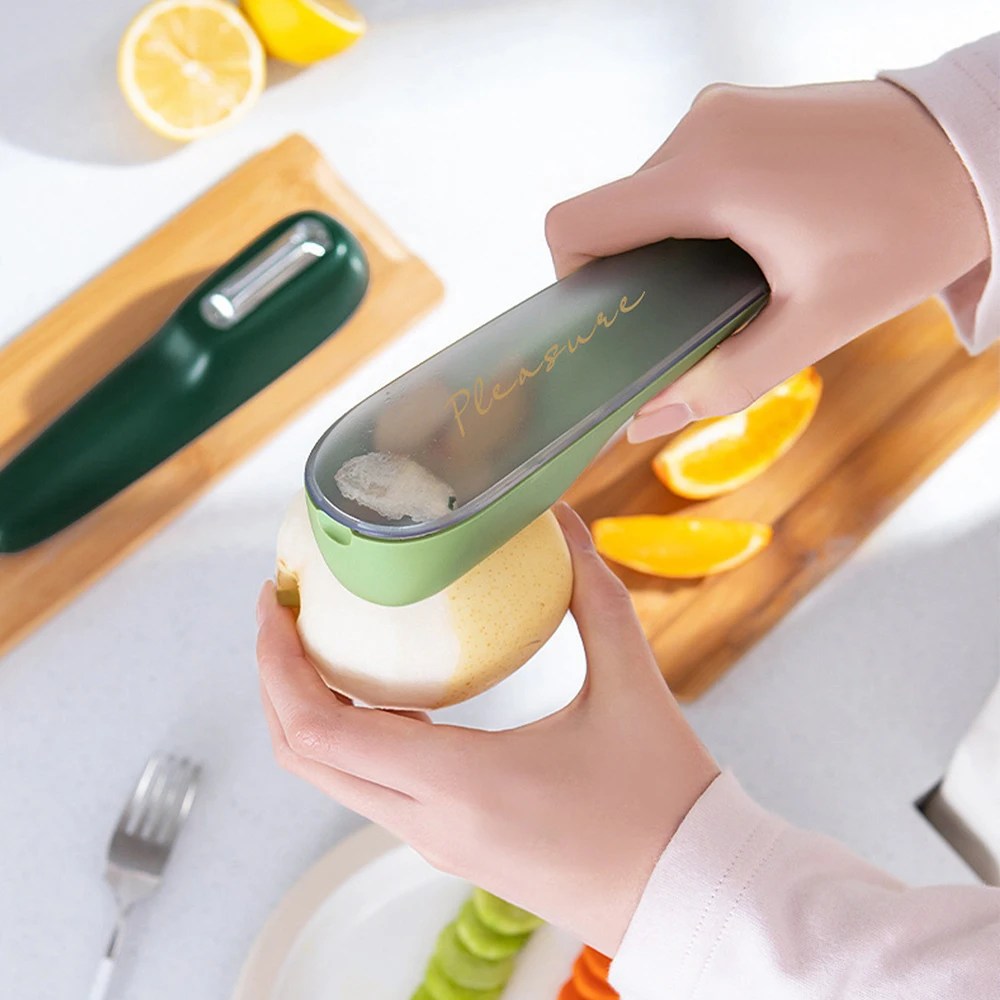 Lisslune | Stainless Steel Vegetable Peeler with Container - PeelPro