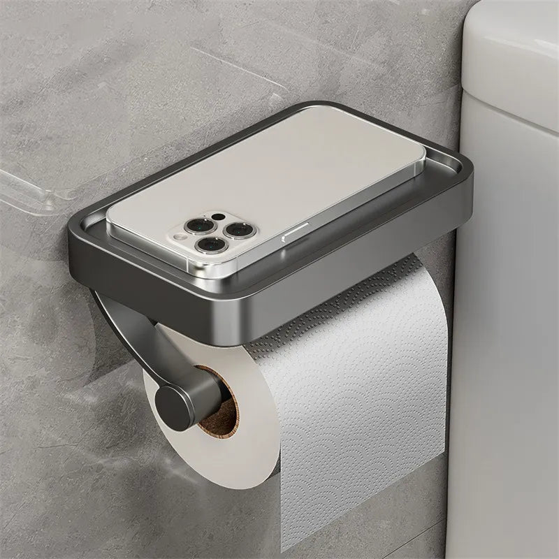 Lisslune | Stalux Toilet Roll Holder with Shelf
