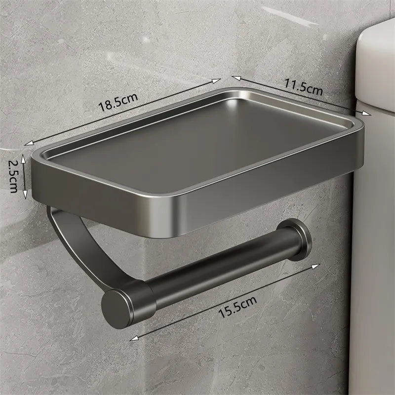 Lisslune | Stalux Toilet Roll Holder with Shelf