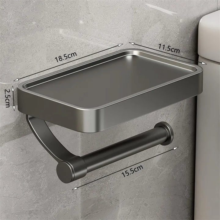 Lisslune | Stalux Toilet Roll Holder with Shelf