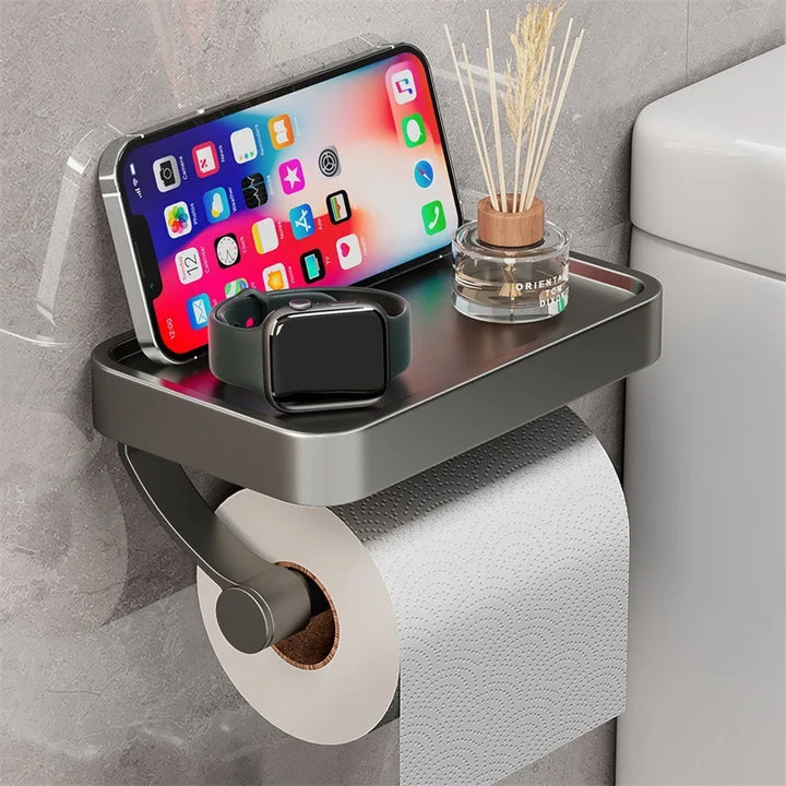 Lisslune | Stalux Toilet Roll Holder with Shelf