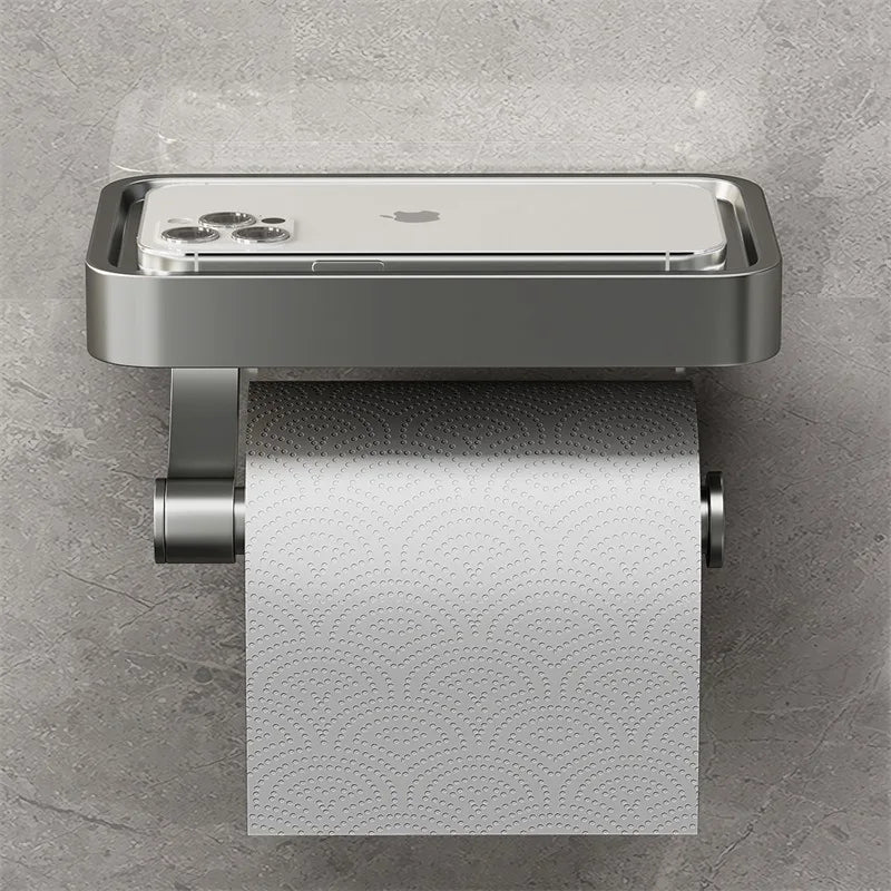 Lisslune | Stalux Toilet Roll Holder with Shelf