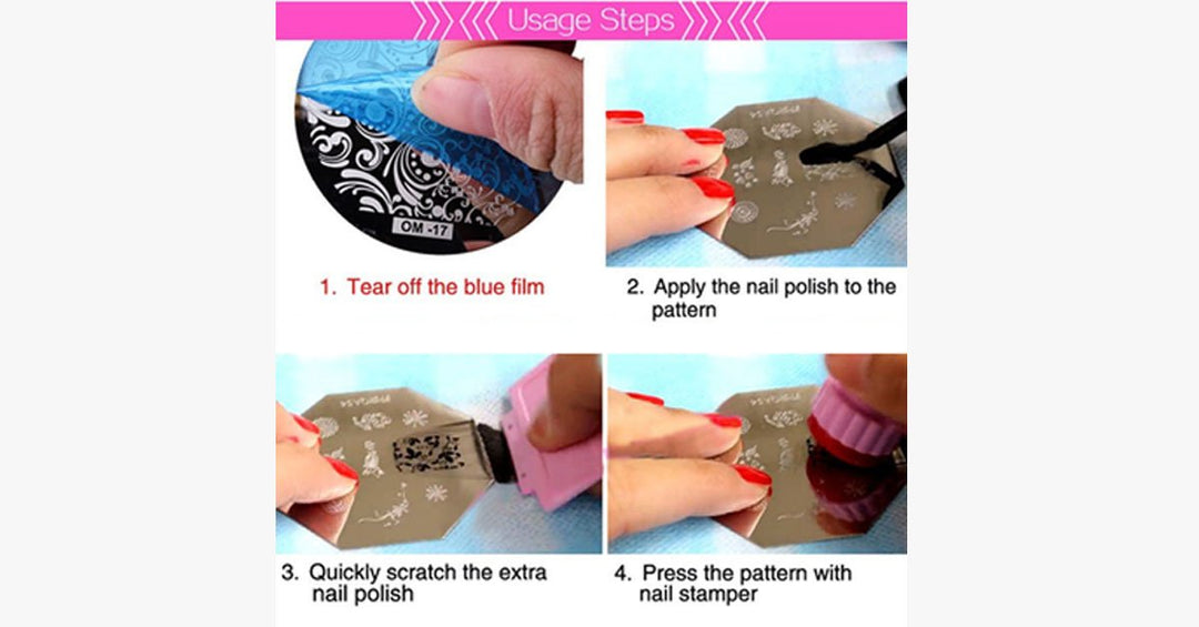 Lisslune | 81 Designs Nail Art Stencil Set
