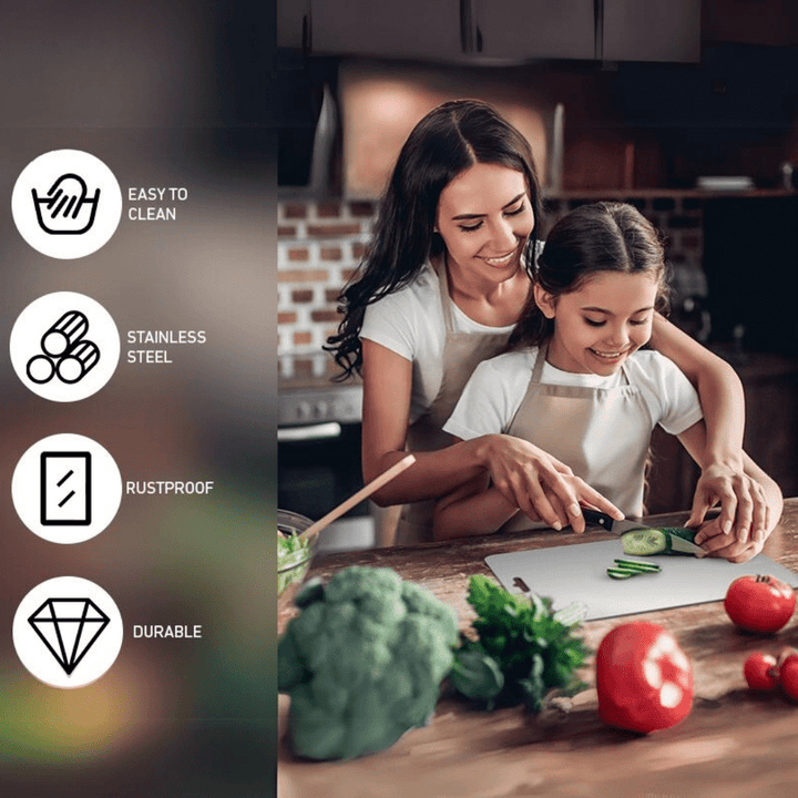 Lisslune | STEELCUT – Premium Stainless Steel Cutting Board for Hygienic & Durable Use