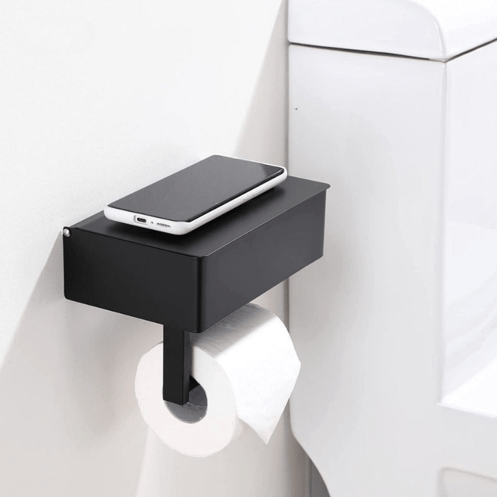 Lisslune | SteelDeluxe Toilet Paper Holder – Stainless Steel with Multifunctional Waterproof Storage Shelf for Modern Bathrooms