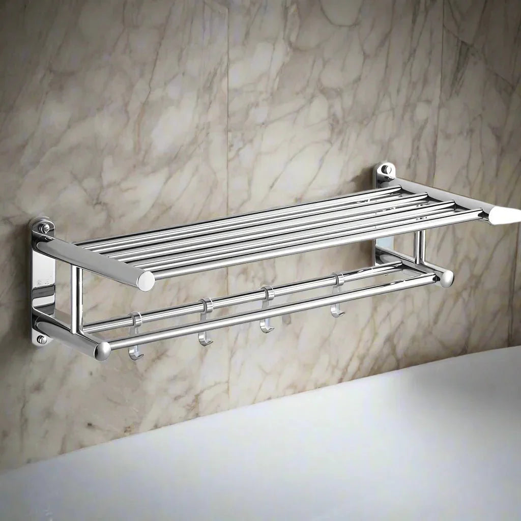 Lisslune | SteelRack Stainless Steel Towel Holder – Space-Saving Wall Rack with Modern Minimalist Design for Bathroom and Kitchen